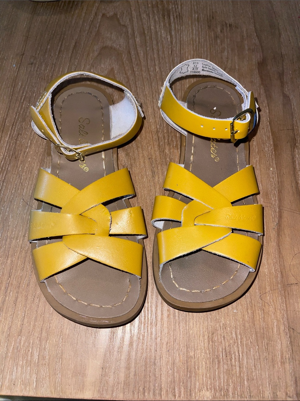 Kids Yellow/Mustard Strappy Sandals - Classic Adjustable Ankle Strap
